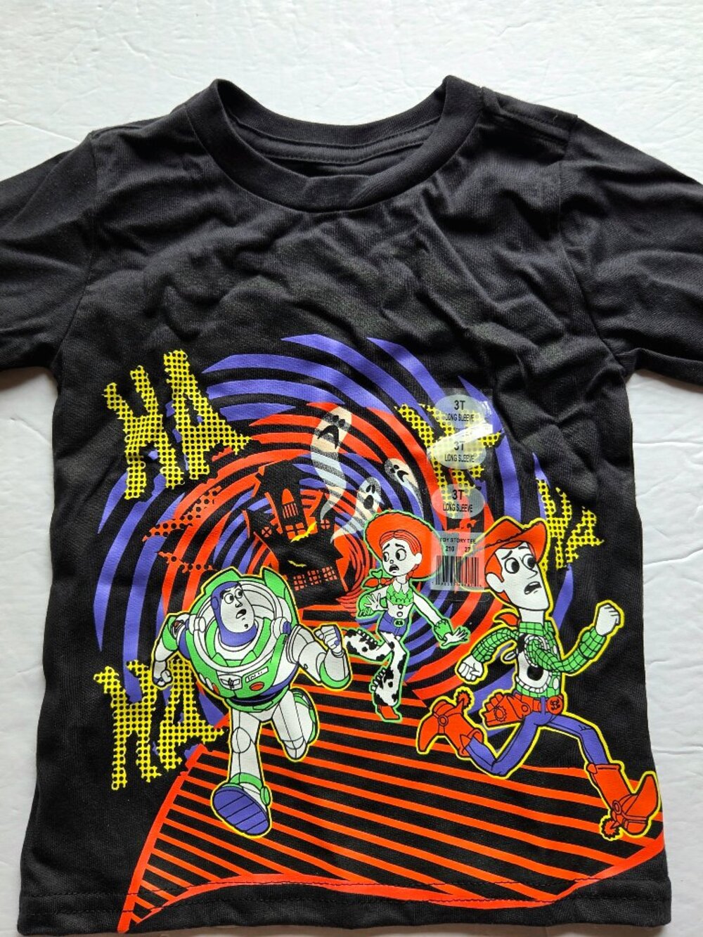 Disney Pixar Toy Story Toddler T-Shirt Halloween Black Long Sleeve 3T New